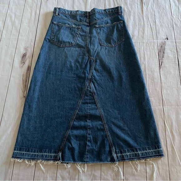 GAP Denim Maxi Skirt Women’s 18 Blue Long Front Slit High Rise Cottagecore Boho - Picture 9 of 16